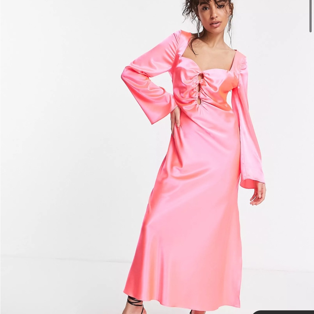 Silky petite glossy fitted dress brand new